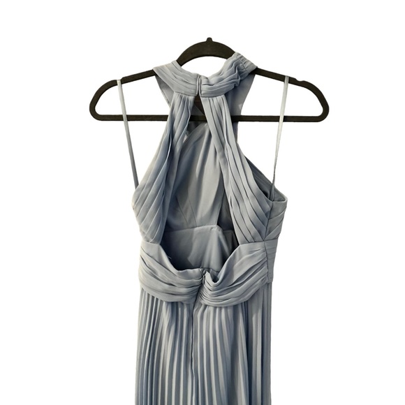 AQUA DRESS LIGHT BLUE CHIFFON- 4 - Picture 2 of 7